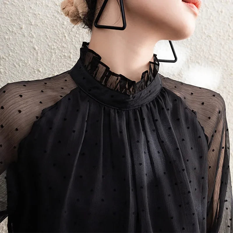 Retro Mesh Blouse