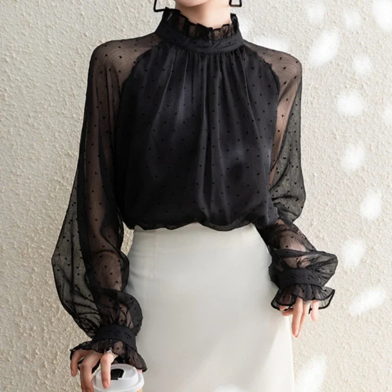 Retro Mesh Blouse