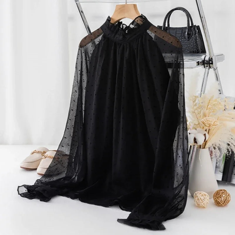 Retro Mesh Blouse