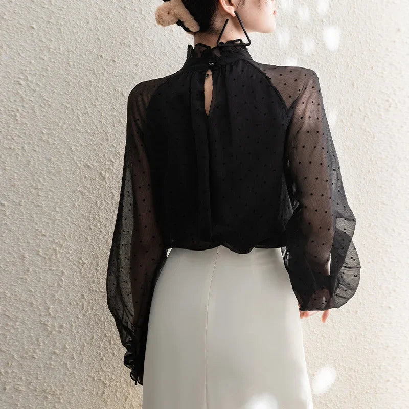 Retro Mesh Blouse